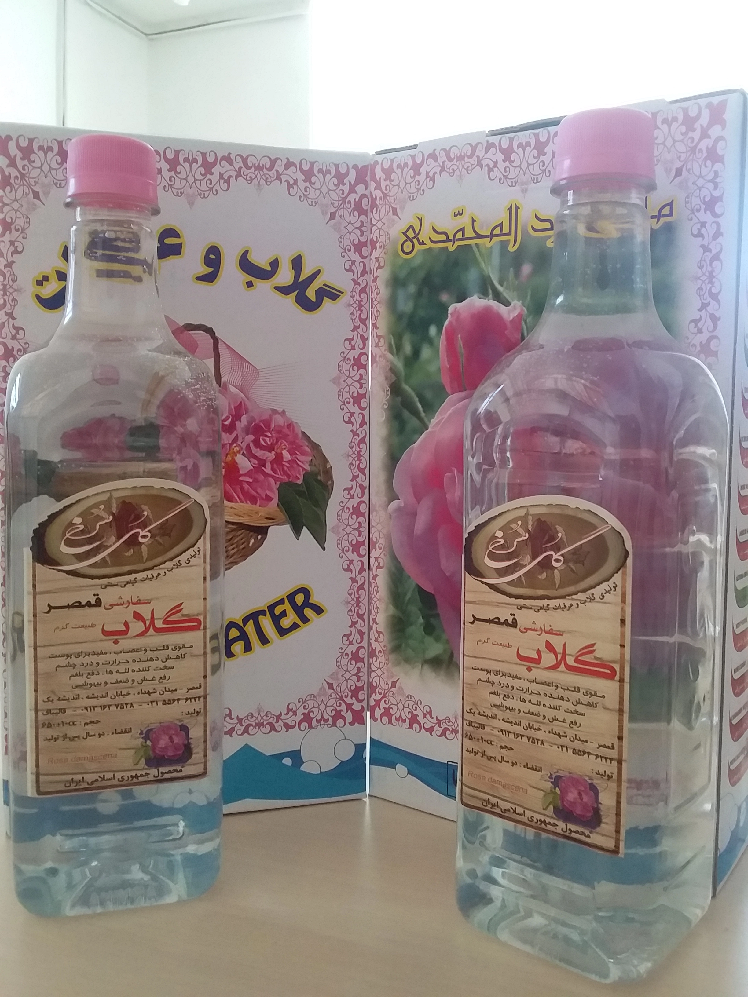 گلاب قمصر کاشان (گلاب عیار 40) (گلاب 500 عدد گل) (گلاب دو آتشه) (گلاب یک به یک) شش لیتر با کیفیت خاص و تولید سنتی